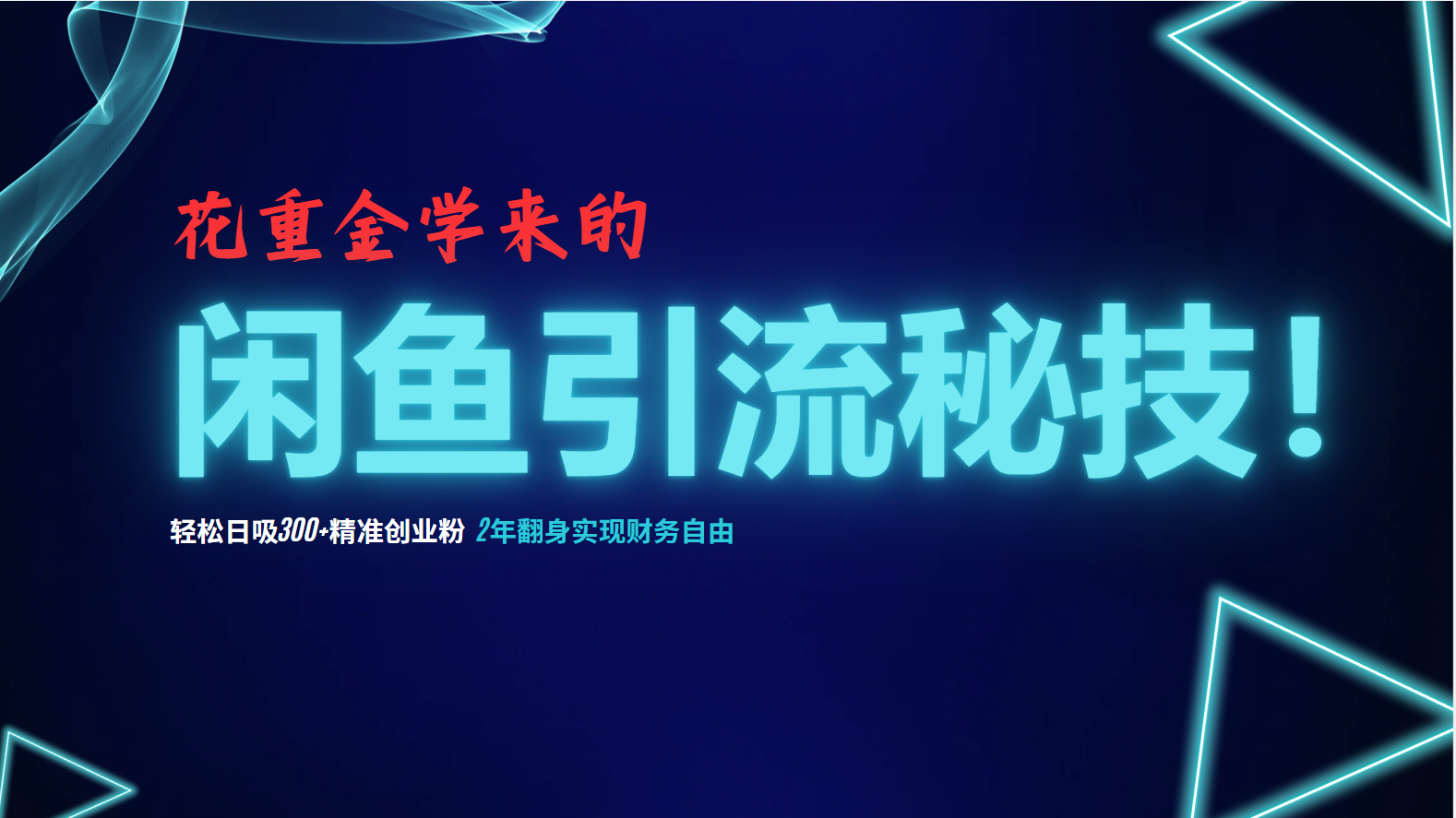 （12887期）花重金学来的闲鱼引流秘技！轻松日吸300+精准创业粉，每天躺赚5000+，2… - 来及网络