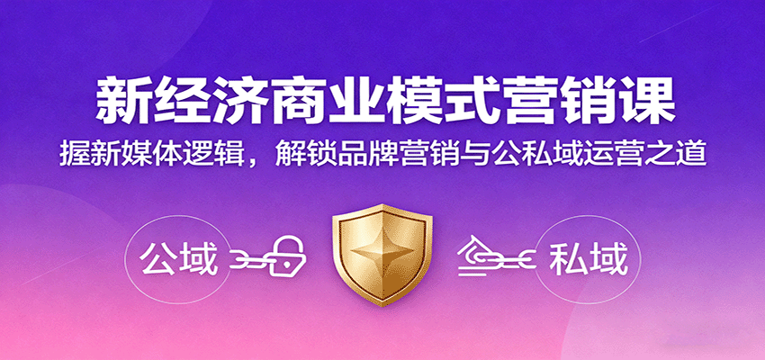 新经济商业模式营销课，握新媒体逻辑，解锁品牌营销与公私域运营之道 - 来及网络