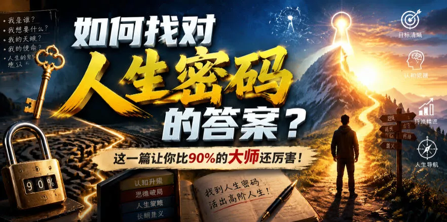 付费文章：如何找对人生密码的答案？这一篇让你比90%的大师还厉害！ - 来及网络
