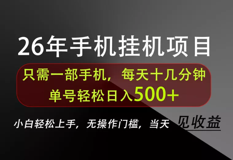 长期稳定可做，只需一部手机！单号轻松日入500+，不搞套路，只讲干货！【揭秘】 - 来及网络