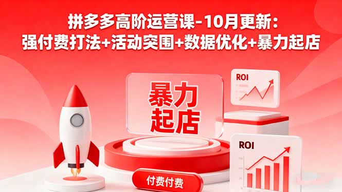 拼多多高阶运营课-10月更新：强付费打法+活动突围+数据优化+暴力起店 - 来及网络