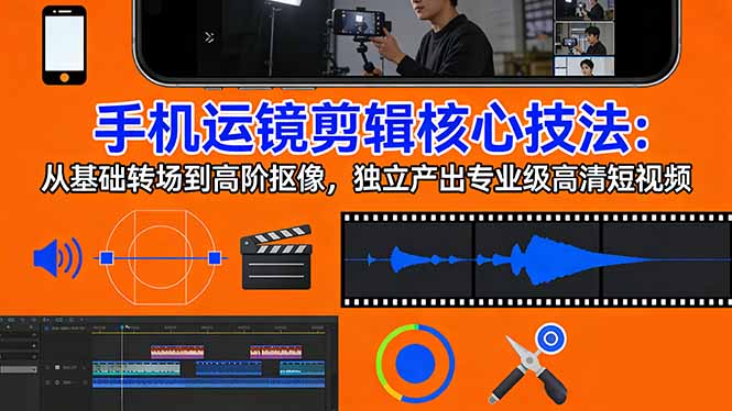 手机运镜 剪辑核心技法：从基础转场到高阶抠像，独立产出专业级高清短视频 - 来及网络