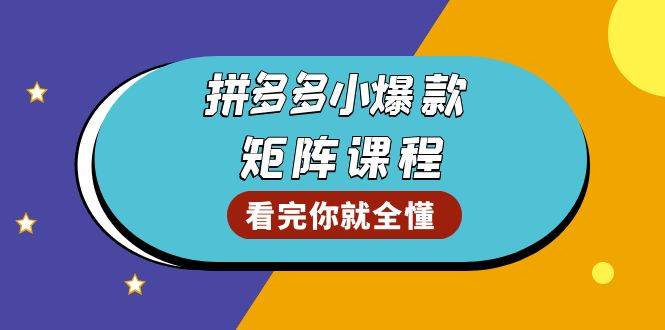 （13699期）拼多多爆款矩阵课程：教你测出店铺爆款，优化销量，提升GMV，打造爆款群 - 来及网络
