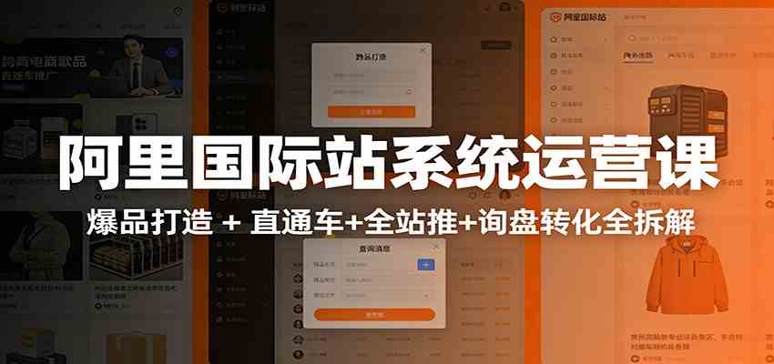 阿里国际站运营实战课：从店铺布局到TOP10旺铺，数据化运营，推广全攻略 - 来及网络