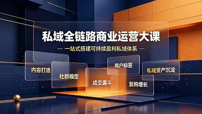 私域全链路商业运营大课，内容打造社群模型成交漏斗，一站式搭建可持续盈利私域体系 - 来及网络