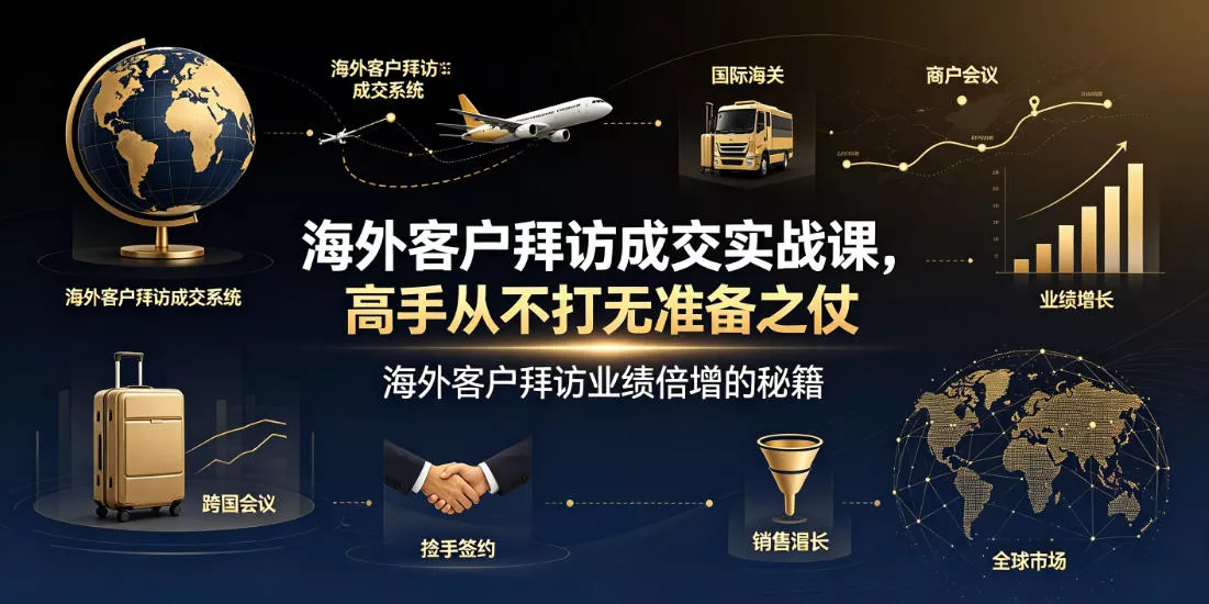 海外客户拜访成交实战课，高手从不打无准备之仗，海外客户拜访业绩倍增的秘籍 - 来及网络
