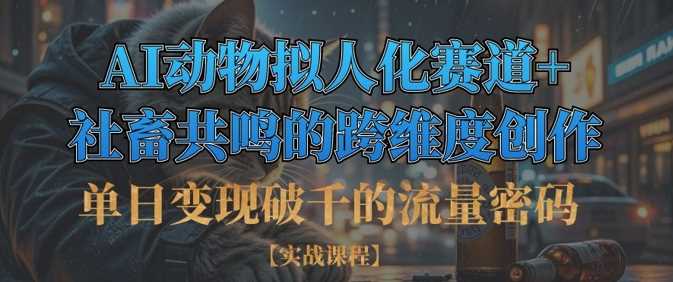 单日变现破千的流量密码，AI动物拟人化赛道+社畜共鸣的跨维度创作 - 来及网络