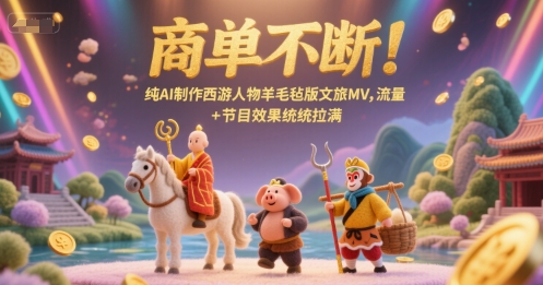 商单不断！纯AI制作西游人物羊毛毡版文旅MV，流量+节目效果统统拉满 - 来及网络