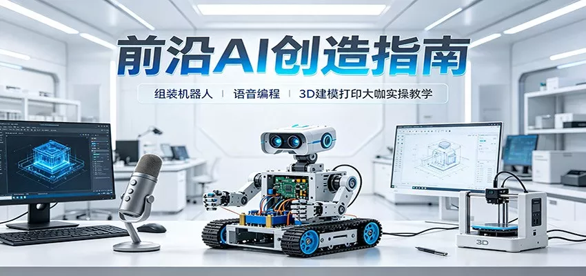 前沿AI创造指南：组装机器人、语音编程、3D建模打印大咖实操教学 - 来及网络