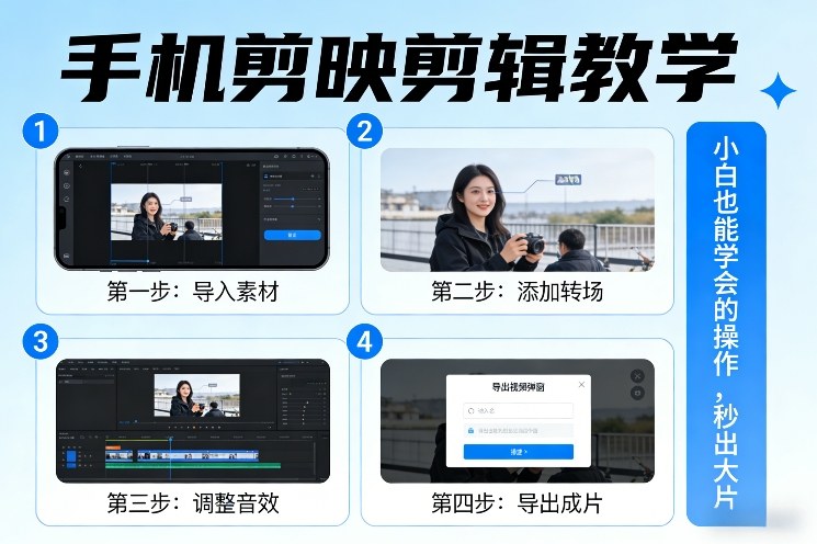 手机剪映剪辑教学，小白也能学会的操作，秒出大片 - 来及网络