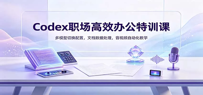 Codex职场高效办公特训课：多模型切换配置，文档数据处理，音视频自动化教学 - 来及网络