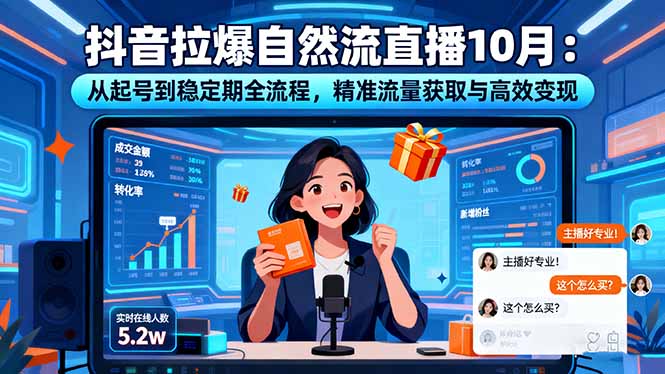 抖音拉爆自然流直播10月：从起号到稳定期全流程，精准流量获取与高效变现 - 来及网络