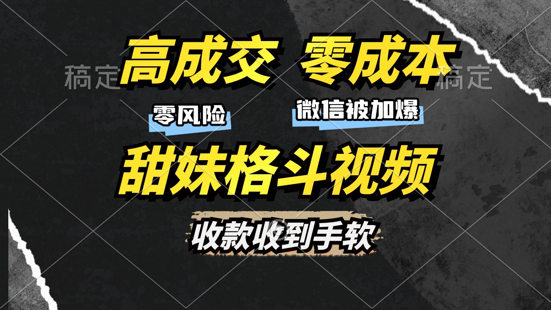 （13384期）高成交零成本，售卖甜妹格斗视频，谁发谁火，加爆微信，收款收到手软 - 来及网络