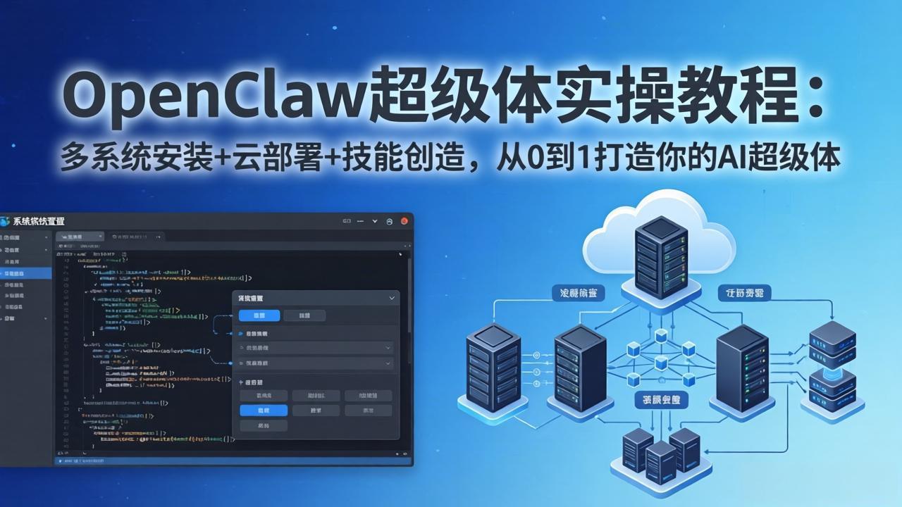 OpenClaw-小龙虾 超级体实操教程：多系统安装+云部署+技能创造，从0到1打造你的AI超级体 - 来及网络
