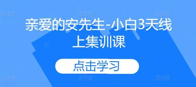 亲爱的安先生-小白3天线上集训课 - 来及网络