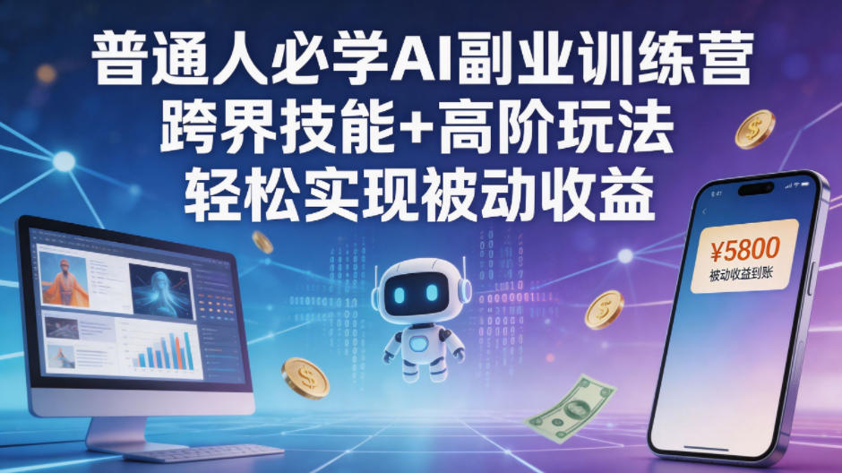 普通人必学AI副业训练营跨界技能+高阶玩法轻松实现被动收益 - 来及网络