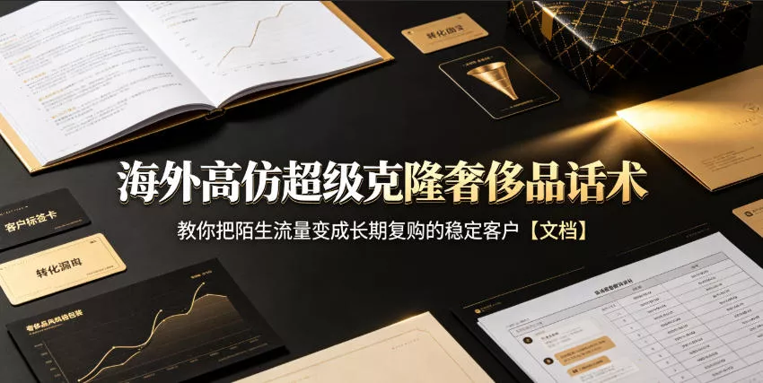 海外高仿超级克隆奢侈品话术，教你把陌生流量变成长期复购的稳定客户【文档】 - 来及网络