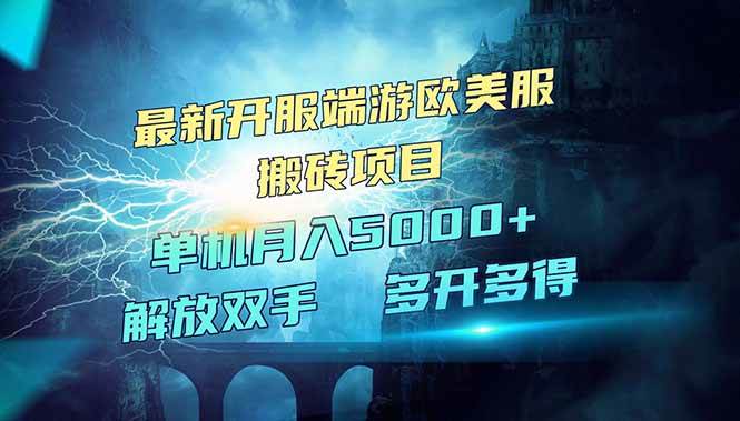 （14516期）全网热门游戏欧美服端游搬砖，最新开服，项目红利期，单机月入5000+ - 来及网络
