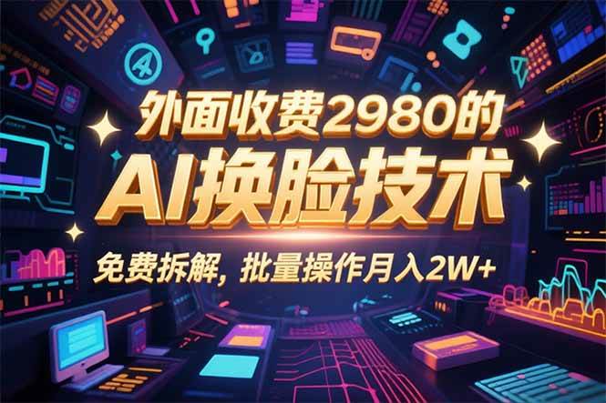 （15969期）0粉丝0基础，用AI换脸改头换面，3分钟一条原创视频，收益稳稳 - 来及网络