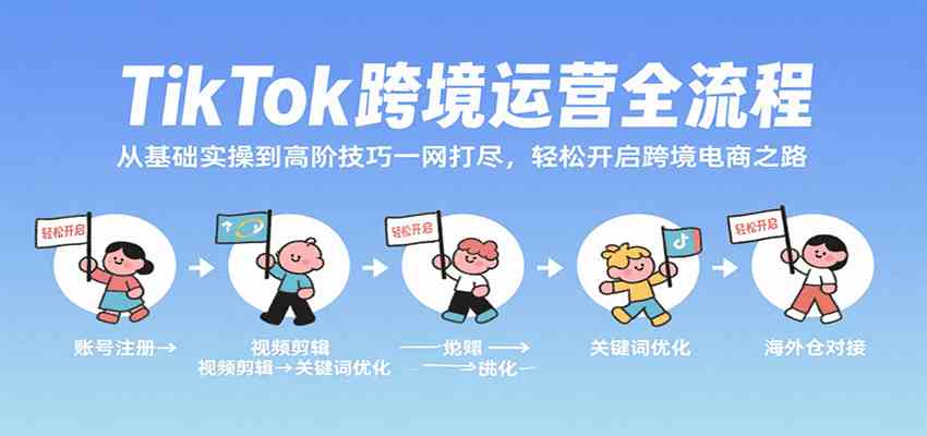 TikTok跨境运营全流程，从基础实操到高阶技巧一网打尽，轻松开启跨境电商之路 - 来及网络