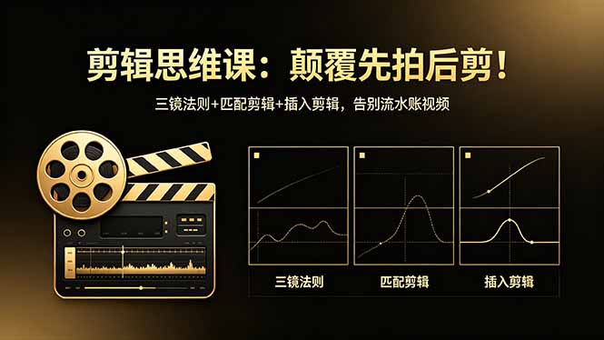 剪辑思维课：颠覆先拍后剪！三镜法则+匹配剪辑+插入剪辑，告别流水账视频 - 来及网络