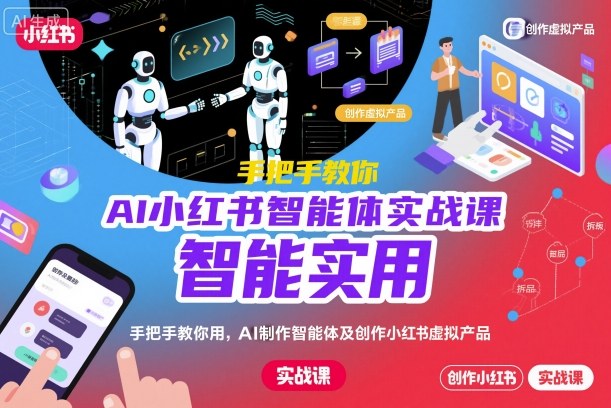 AI小红书智能体实战课，手把手教你用AI制作智能体及创作小红书虚拟产品，提效+内容商业化(更新) - 来及网络