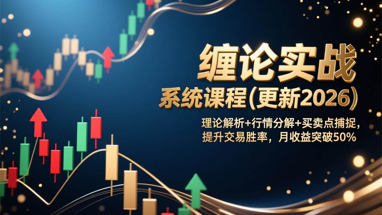 （17136期）缠论实战系统课程(更新2026)，理论解析+行情分解+买卖点捕捉，提升交易胜率，月收益突破50% - 来及网络