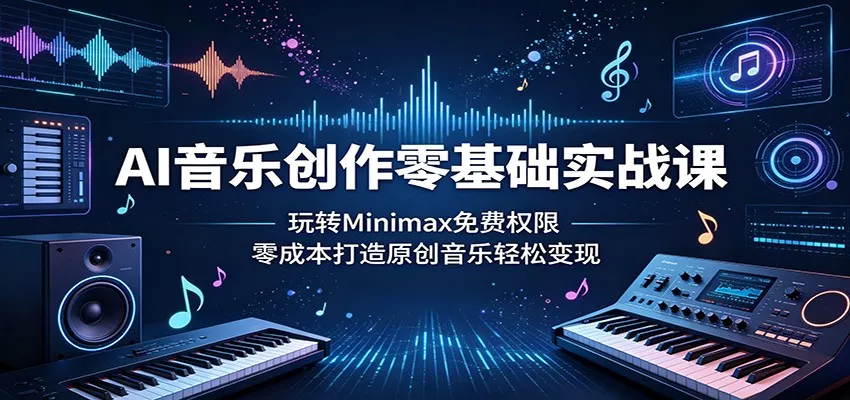 AI音乐创作零基础实战课：玩转Minimax免费权限，零成本打造原创音乐轻松变现 - 来及网络