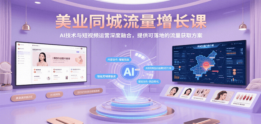 美业同城流量增长课，AI技术与短视频运营深度融合，提供可落地的流量获取方案 - 来及网络