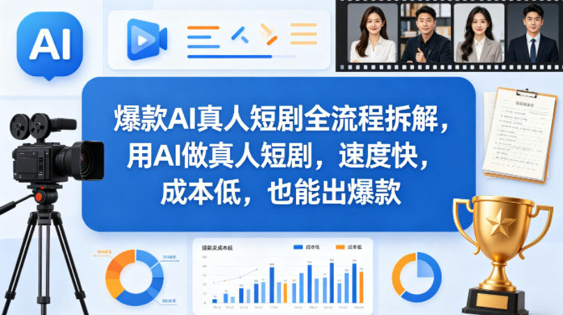 爆款AI真人短剧全流程拆解，用AI做真人短剧，速度快，成本低，也能出爆款 - 来及网络