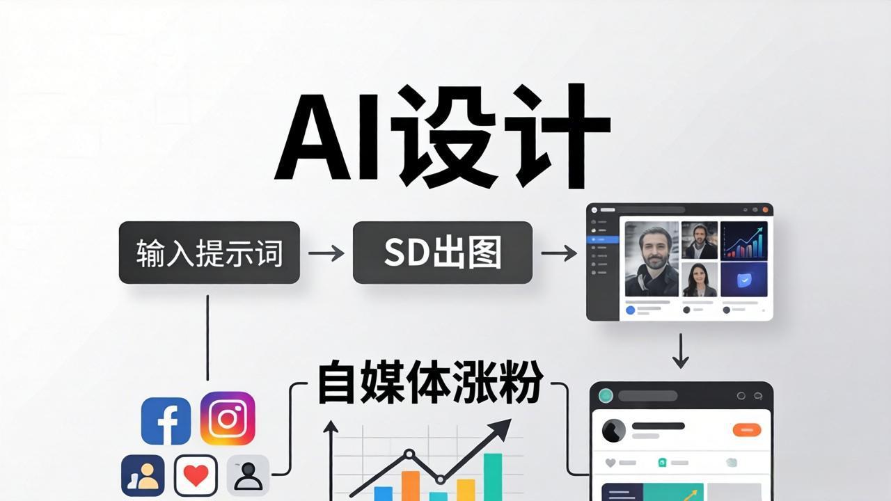 人人都是AI设计师：SD出图+自媒体涨粉一站教学，告别图文素材焦虑，AI设计让你轻松避开内卷 - 来及网络