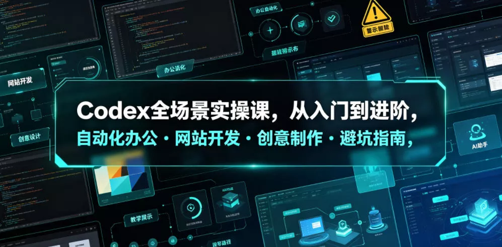 Codex全场景实操课，从入门到进阶，自动化办公・网站开发・创意制作・避坑指南，全流程教学 - 来及网络