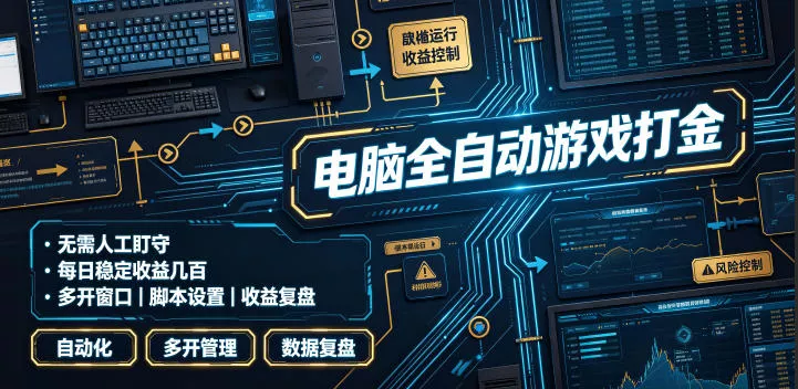 电脑全自动游戏打金，无需人工盯守，每日稳定收益几百！【揭秘】 - 来及网络