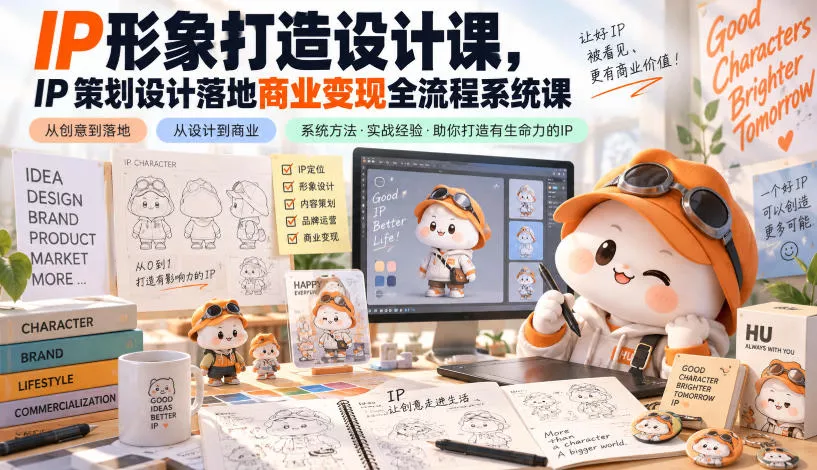 IP形象打造设计课，IP策划设计落地商业变现全流程系统课 - 来及网络