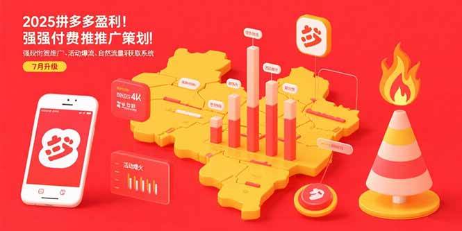 （15509期）2025拼多多盈利地图：强付费推广策略/活动爆流/自然流量获取系统(7月更新) - 来及网络
