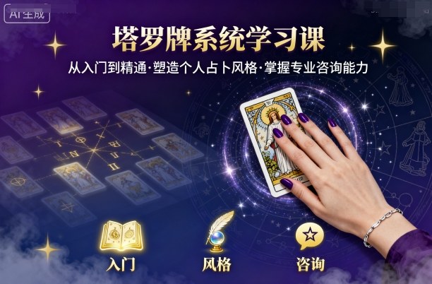 塔罗牌系统学习课，助你从入门到精通，塑造个人占卜风格，掌握专业咨询能力 - 来及网络