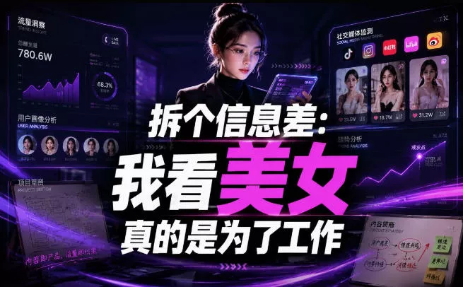 【理直气壮】我给看美女找了一个非常恰当的理由，信息差项目 - 来及网络