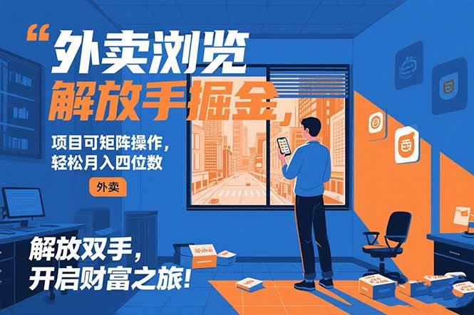 （15440期）外卖浏览掘金项目 可矩阵操作 轻松日入500+ - 来及网络