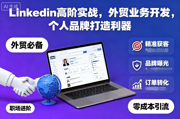 Linkedin高阶实战，外贸业务开发，个人品牌打造利器 - 来及网络