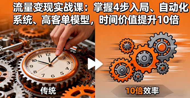 流量变现实战课：掌握4步入局、自动化系统、高客单模型，时间价值提升10倍 - 来及网络