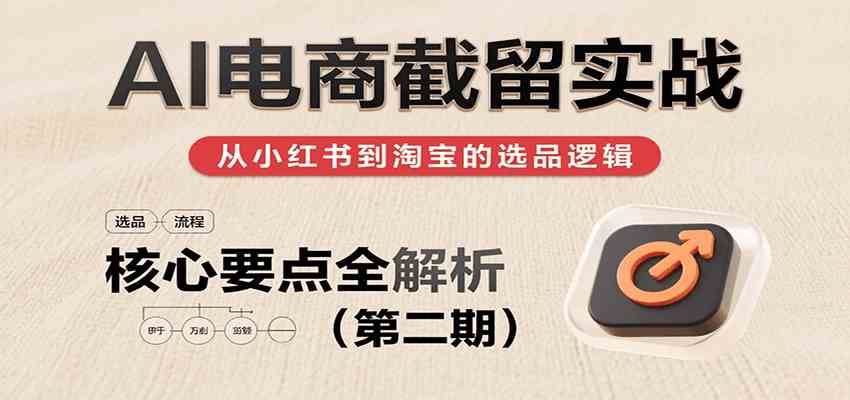 AI电商截留实战，小红书、淘宝等电商平台选品思路及核心要点（第二期） - 来及网络