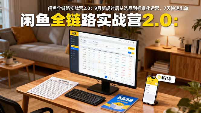 闲鱼全链路实战营2.0：9月新规过后从选品到标准化运营，7天快速出单 - 来及网络