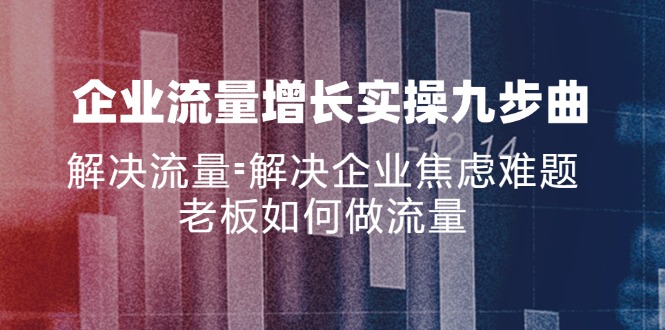 （11822期）企业流量增长实战九步曲，解决流量=解决企业焦虑难题，老板如何做流量 - 来及网络