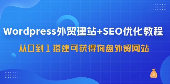 WordPress外贸建站+SEO优化教程，从0到1搭建可获得询盘外贸网站（57节课） - 来及网络