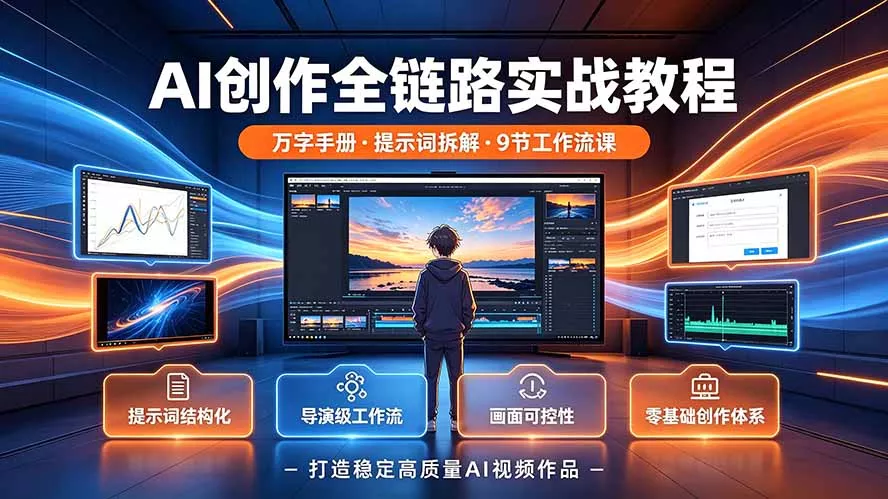AI创作全链路实战教程｜万字手册·提示词拆解·9节工作流课，打造稳定高质量AI视频作品 - 来及网络
