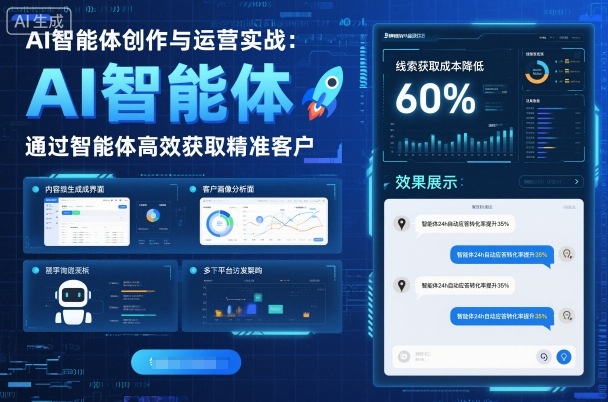 AI智能体创作与运营实战，实体门店通过智能体高效获取精准客户 - 来及网络