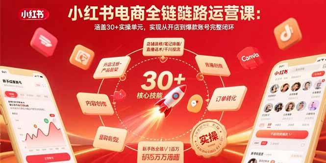 （15751期）小红书电商全链路运营课：涵盖30+实操单元，实现从开店到爆款账号完整闭环 - 来及网络