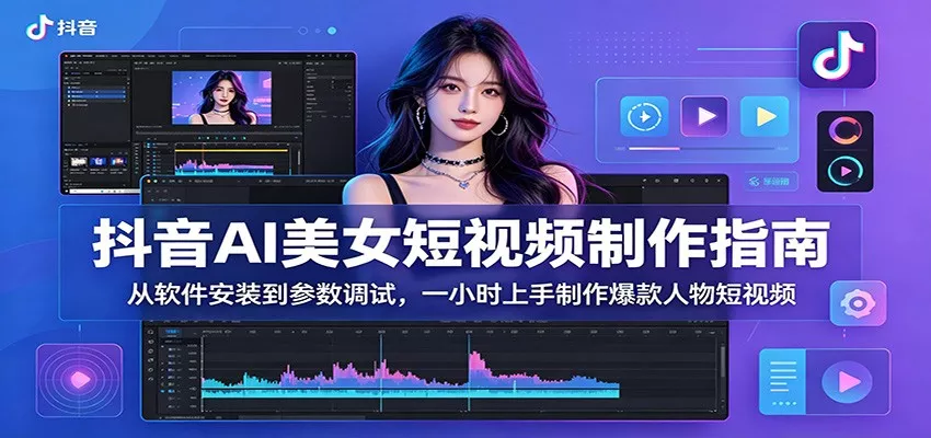抖音AI美女短视频制作指南：从软件安装到参数调试，一小时上手制作爆款人物短视频 - 来及网络