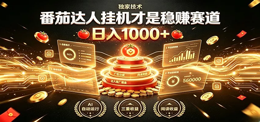 别再瞎找副业！番茄达人挂机才是稳赚赛道 日入1000+ - 来及网络