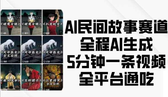 AI民间故事赛道，全程AI生成5分钟一条视频，全平台通吃 - 来及网络